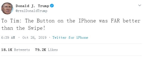 特朗普吐槽iPhone