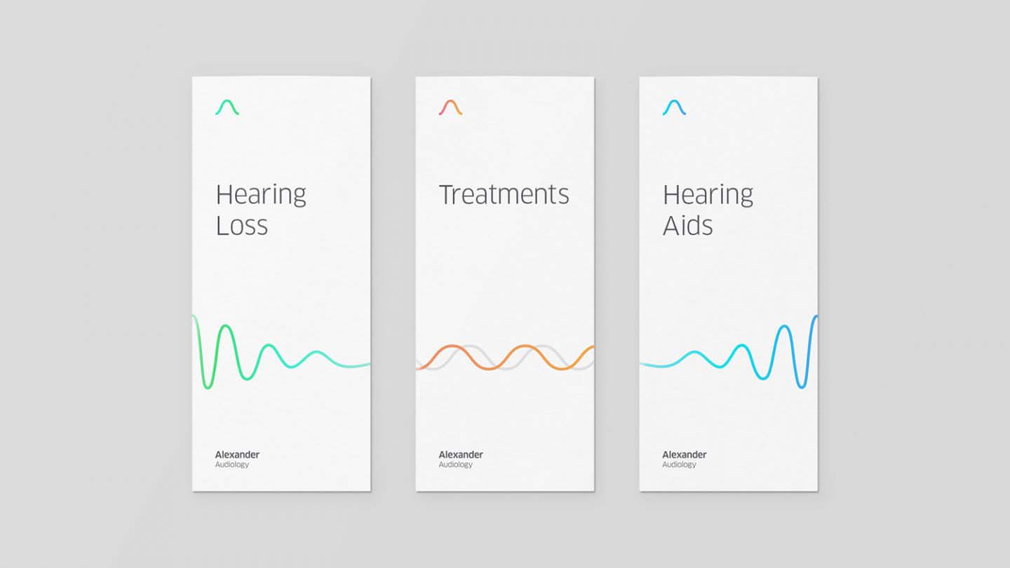 Alexander 听力训练医疗机构品牌VI设计-极致简洁线性设计