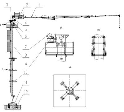 信瑞重工HG28A-3R-II電梯井內爬式布料機